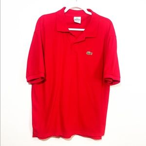 Mens Vtg Lacoste red polo shirt size 8 size XXL short sleeve retro